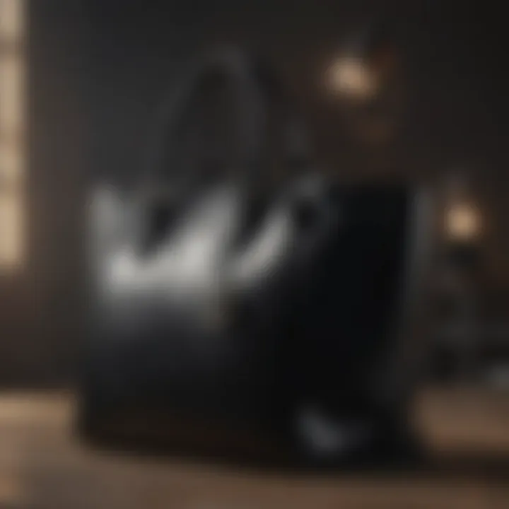 Luxurious leather tote bag in classic black