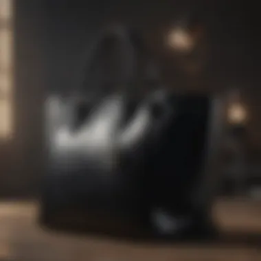 Black Leather Tote Luxurious leather tote bag in classic black