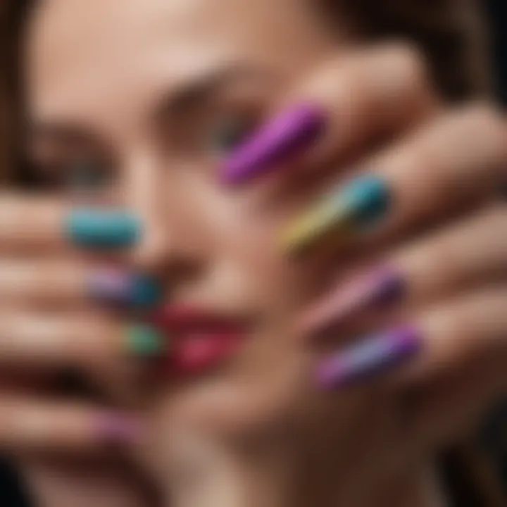 Magnetic Stick-On Nails in Vibrant Metallic Hues