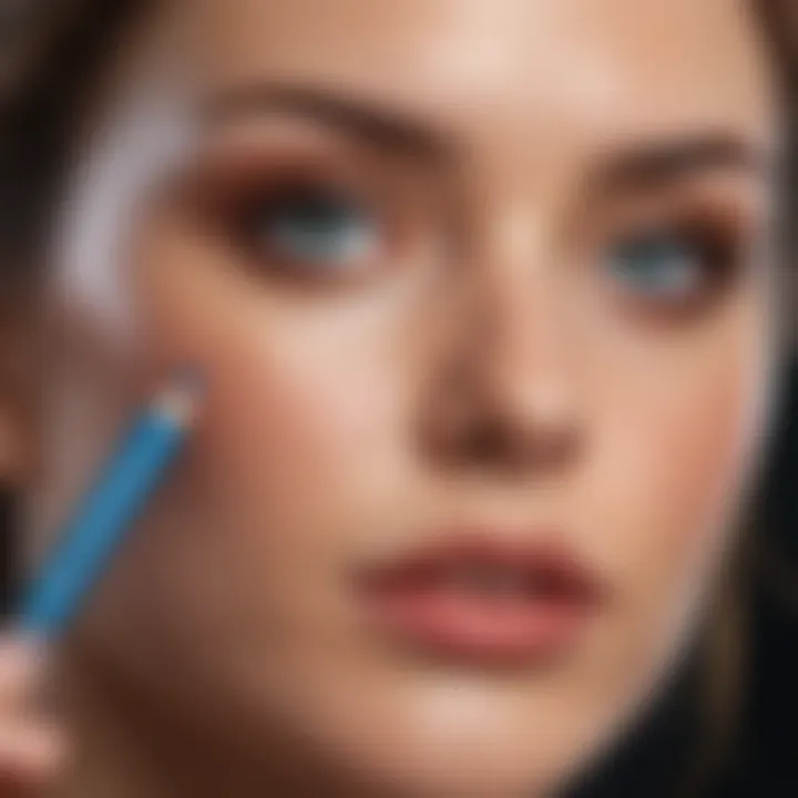 Before and after look illustrating the long-lasting effect of the Aqua Resist Color Pencil
