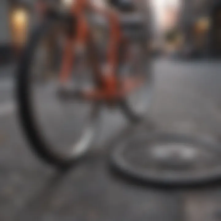 Precise placement of a bicycle on the pavement