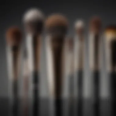 Various brushes used for concealer application