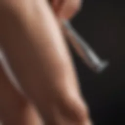 Close-up of a razor gliding smoothly over skin, showcasing technique.