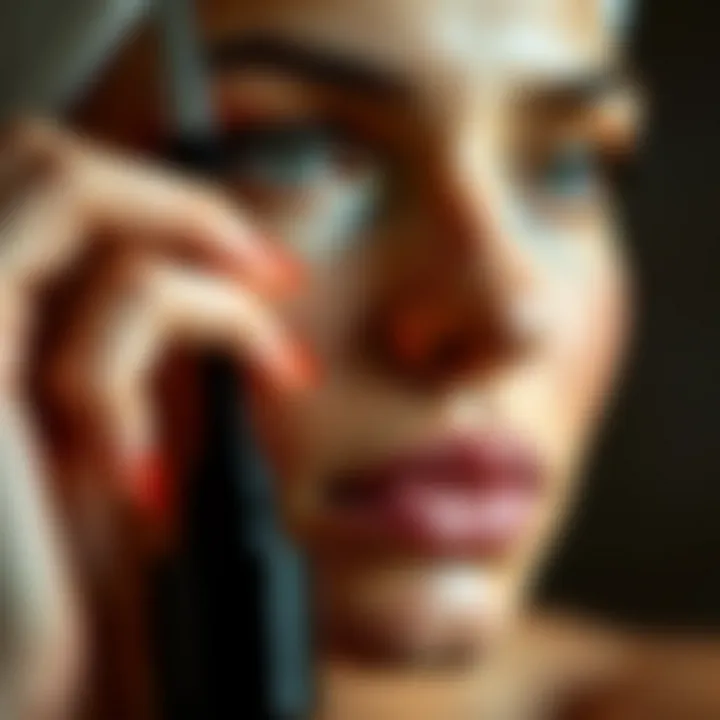 A close-up of a luxurious self-tanning product application