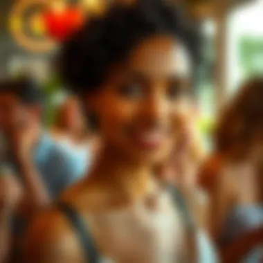 A radiant individual showcasing their tan at a social gathering