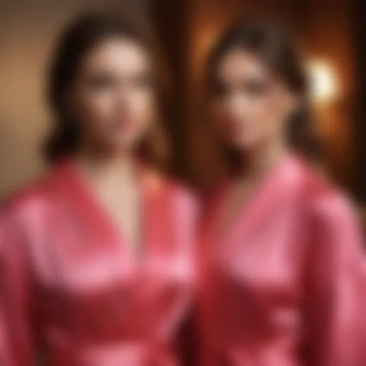 Luxurious silk matching robes in vibrant colors for mother and daughter