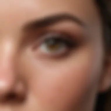 Close-up of a microblading procedure highlighting the precision of the technique.