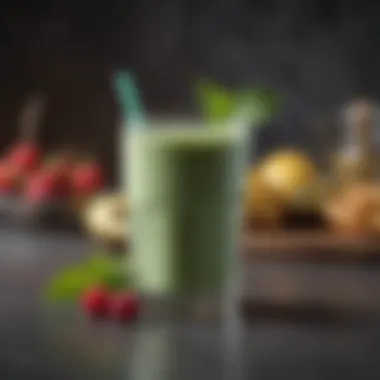 A refreshing smoothie in a glass with a mint garnish