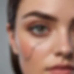 Precision application of eyebrow tattoo pen on skin