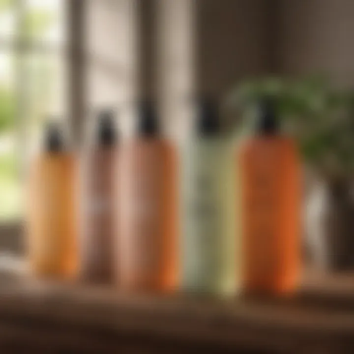 Organic Shampoo Bottles in Natural Setting