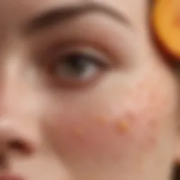 Close-up view of Peach and Lily acne dots showcasing their unique texture.