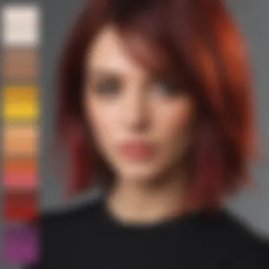 Vibrant hair color swatches displayed elegantly