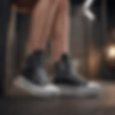 Urban Chic Statement A stylish ensemble featuring platform high top sneakers in a streetwear look