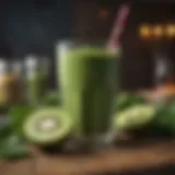 Healthy green smoothie with fresh ingredients