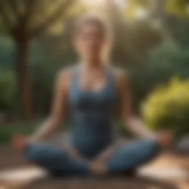 Woman doing yoga in a serene outdoor setting