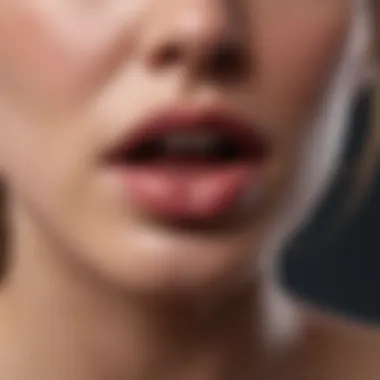 Erupting Cold Sore on Lip Erupting cold sore on lip