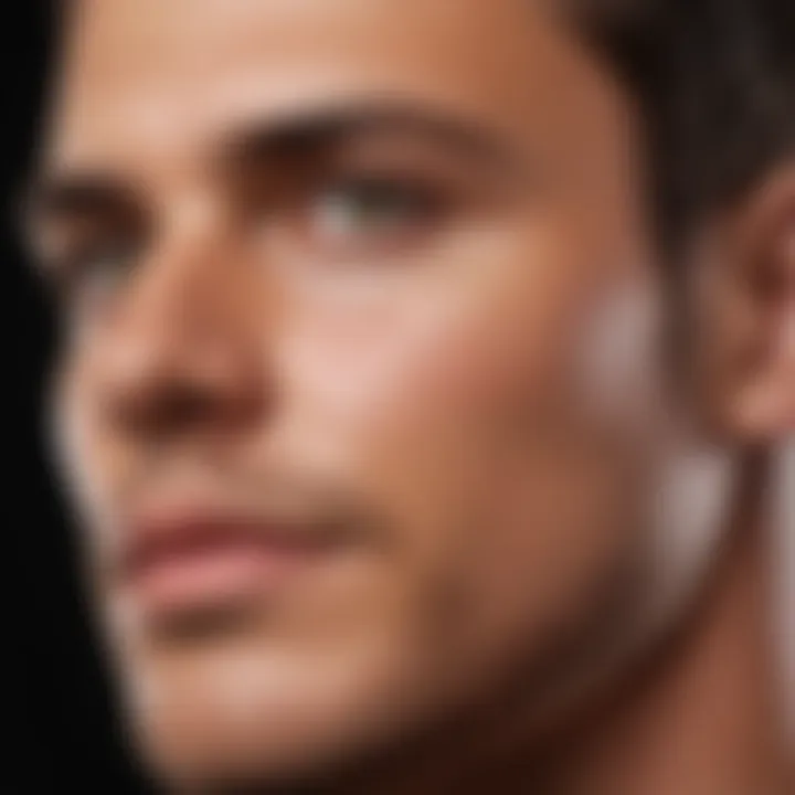 A close-up of a well-groomed individual applying self-tanner on the skin