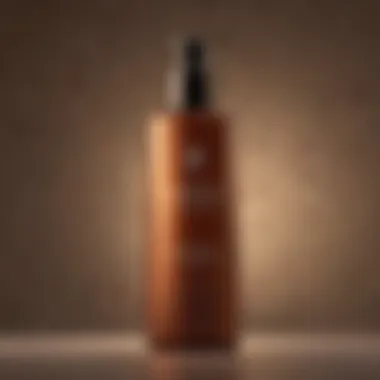 An elegant bottle of self-tanning lotion with a sophisticated design