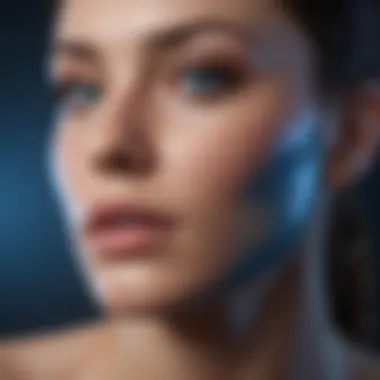 Skin Structure Exposed to Blue Light Skin structure under blue light