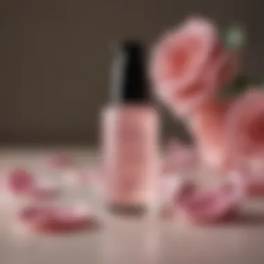 Elegant Skincare Routine with Rose Water A skincare routine featuring whole foods rose water in elegant packaging.