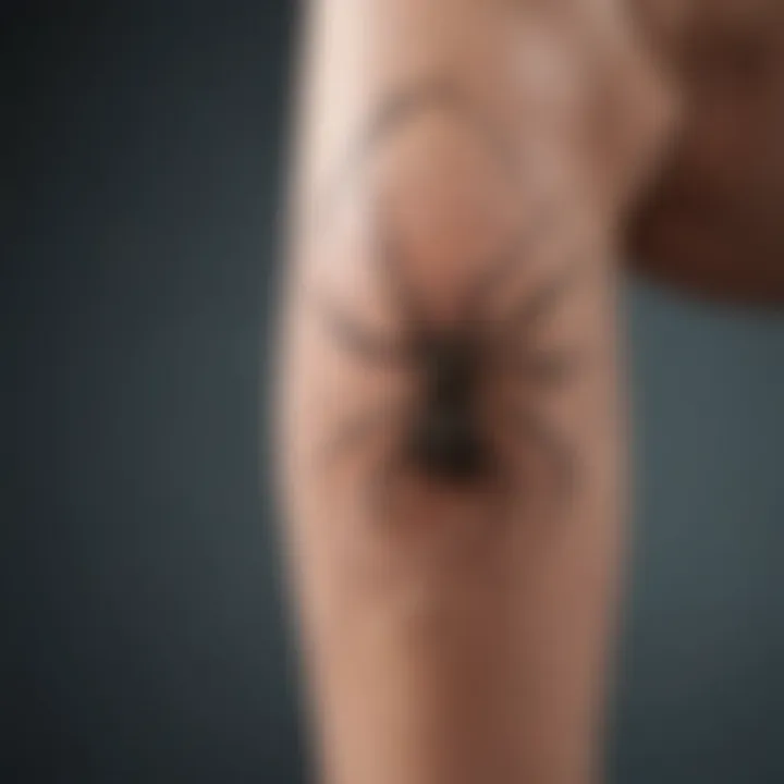 Detailed image of spider veins on a person's calf