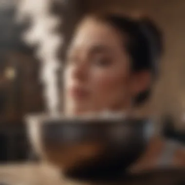 Soothing Steam Inhalation Bowl of steam for congestion relief