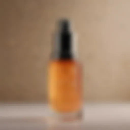 Close-up of Sunday Riley Glow Serum bottle