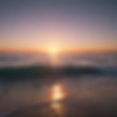 Sunset over the tranquil ocean horizon