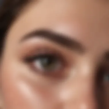 Close-up of textured eyebrow pencil strokes