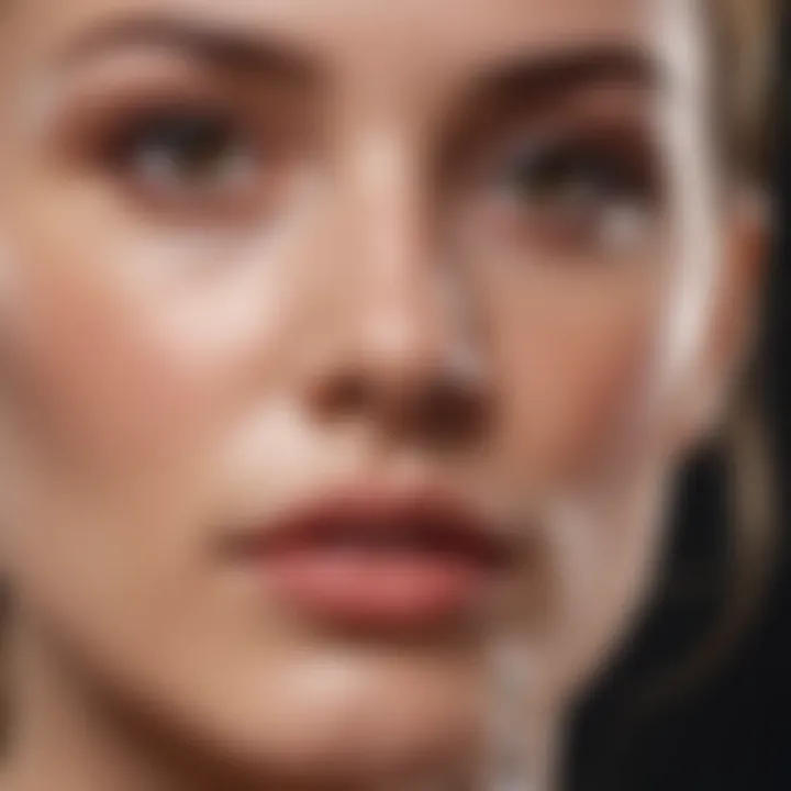 Close-up of a person applying serum to their face