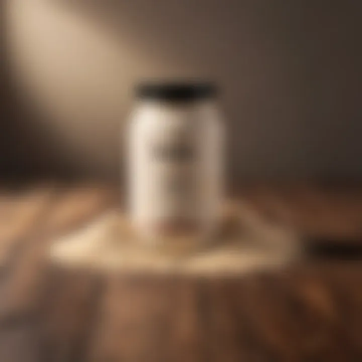 An elegant arrangement of top vanilla protein powder brands on a wooden table