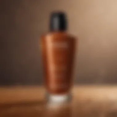 A sleek bottle of liquid bronzer showcasing its rich texture