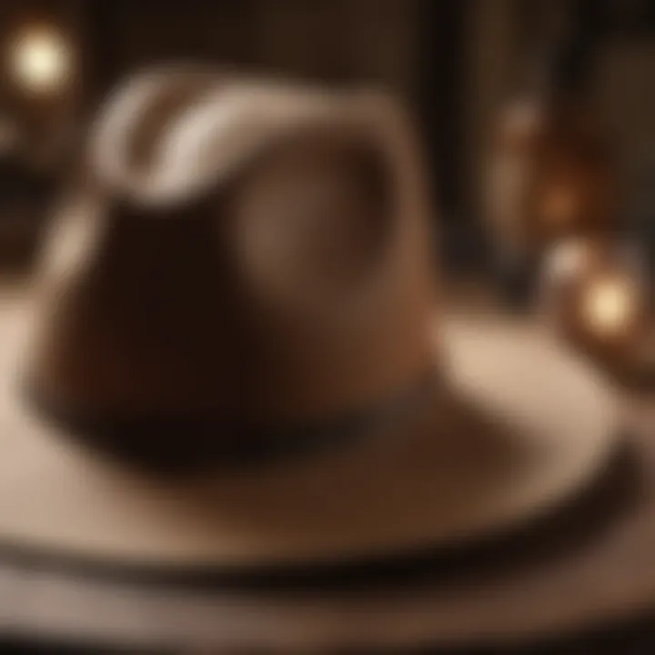 Artisan shaping a cowboy hat with precision