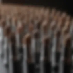 Selection of various nail brushes for French tips