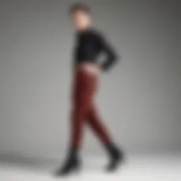 A historical timeline showcasing the evolution of androgynous pants in fashion.