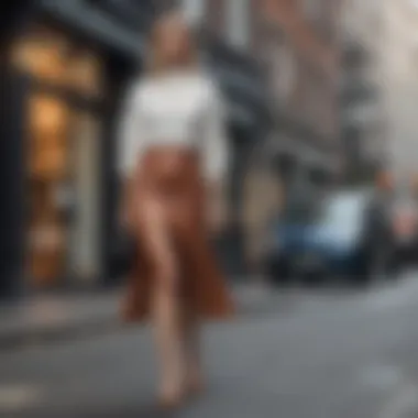 Modern Street Style with the Midi Slip Skirt A modern street-style look featuring a petite midi slip skirt.