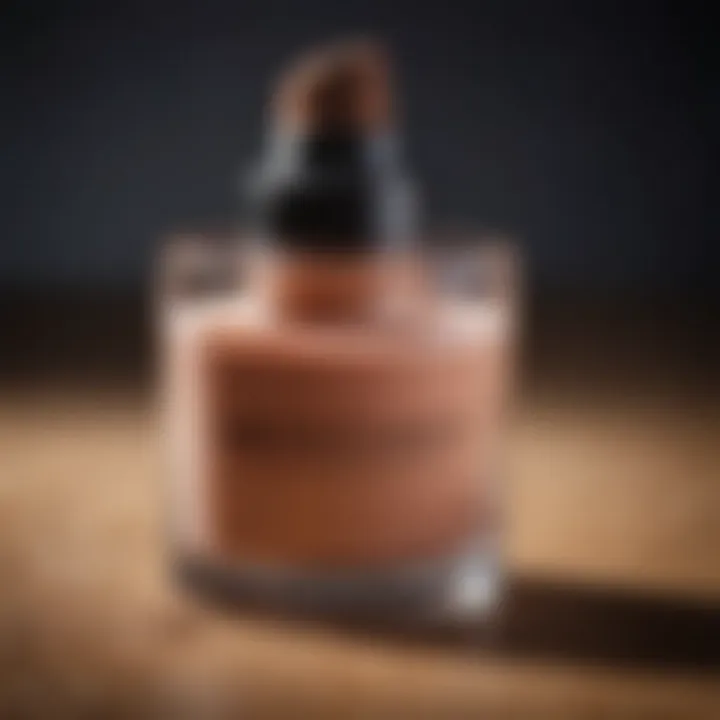 Close-up of a makeup product showing separation and poor formulation