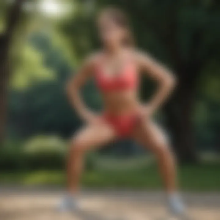 Woman performing lunges outdoors