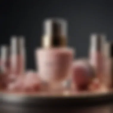 Artistic arrangement of beauty products including collagen