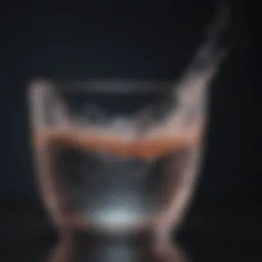 Elegant glass of water with collagen dissolving