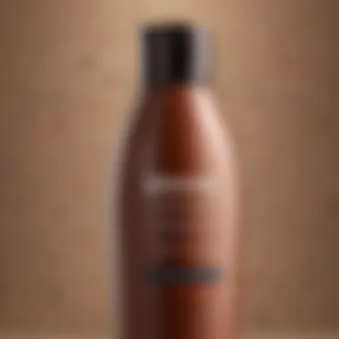 Close-up of toning shampoo bottle designed for highlighted brown hair