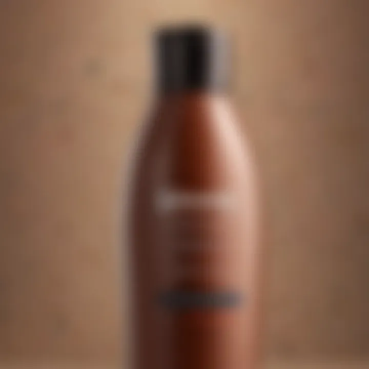 Close-up of toning shampoo bottle designed for highlighted brown hair