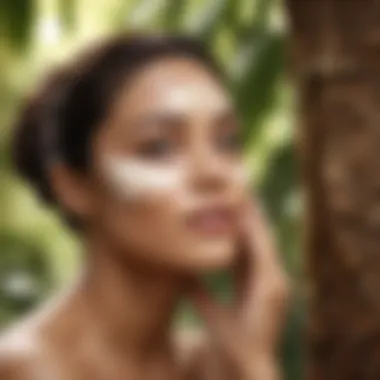 A person applying Tree Hut Tropical Glow Firming Shea Butter to their skin.