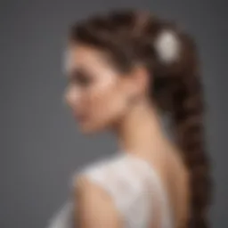 Elegant bridal hairstyle showcasing intricate braiding and floral accents