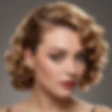 Elegantly styled pin curls with golden clips