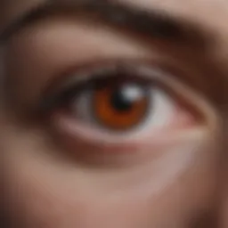 Close-up of a bloodshot eye highlighting the veins