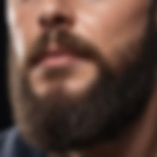 A close-up of a beautifully maintained beard showcasing sheen and health