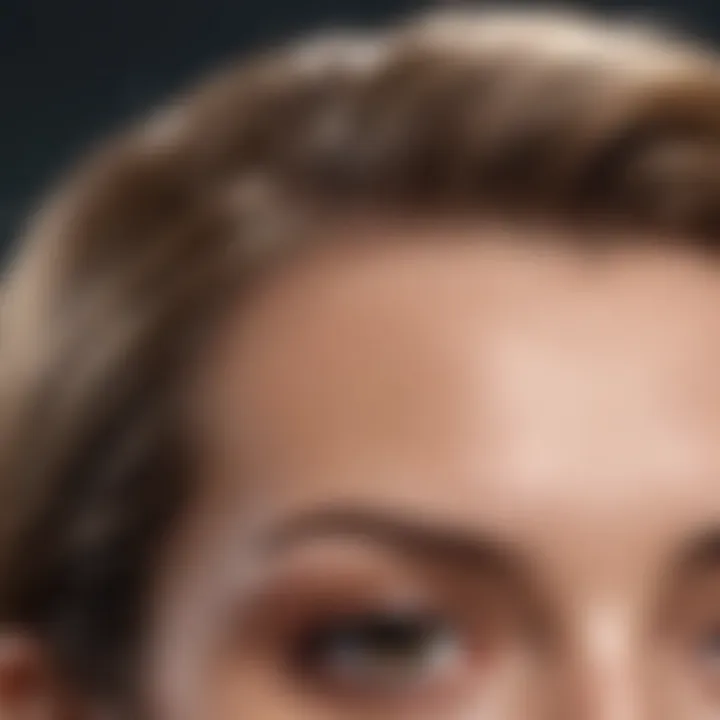 Close-up of a beautifully styled fake hairline