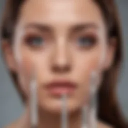 A close-up view of various dermal fillers in syringes showcasing their textures.