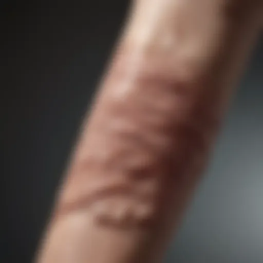 Close-up of flaking skin on the arm